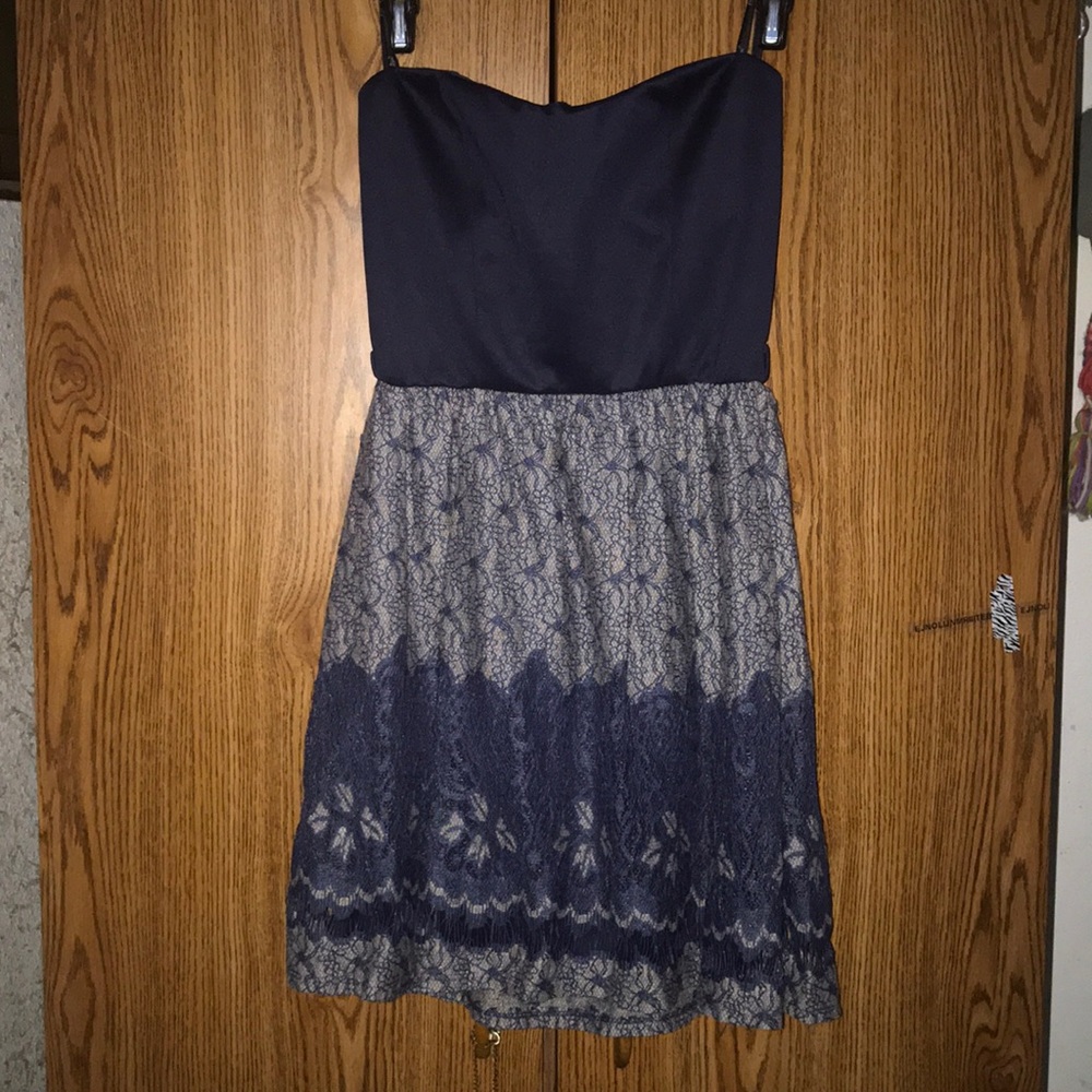 Blue Strapless Dress